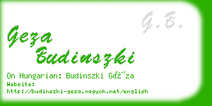 geza budinszki business card